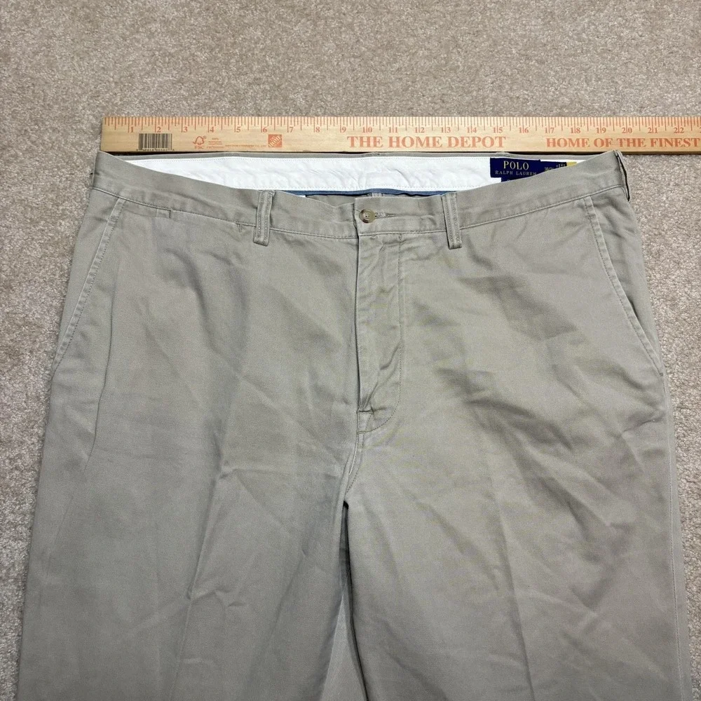 Polo Ralph Lauren Chino Pants Mens 38x34 Beige Polo Chino Classic Twill Cotton